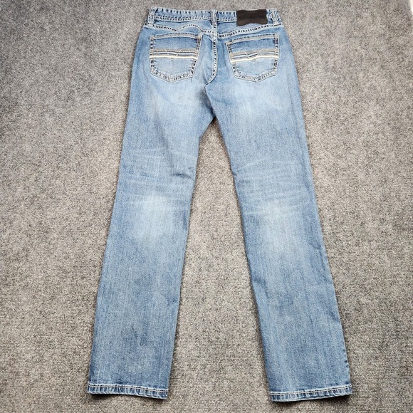 Rock & Roll Denim Jeans Mens 32x34 Blue Light Wash Revolver Slim Fit Bootcut - Picture 2 of 9